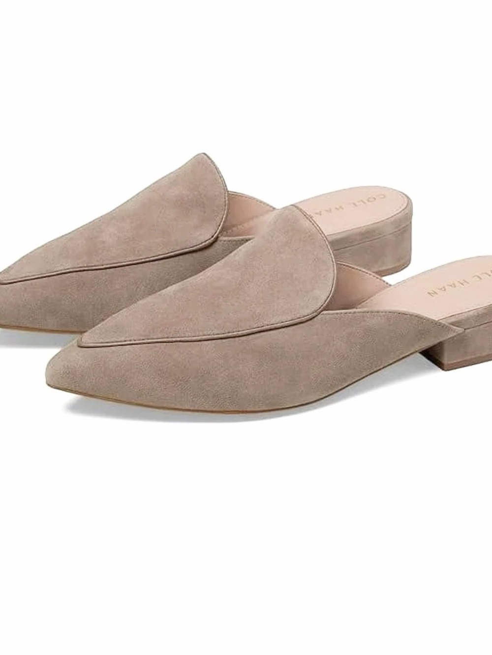 Cole Haan Leather Suede Piper Pointed Slip-On Mules